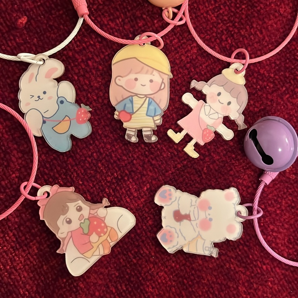 Set of 10 Kawaii-Style Cartoon Bag Charms, Keychains NEW - Picture 5 of 10